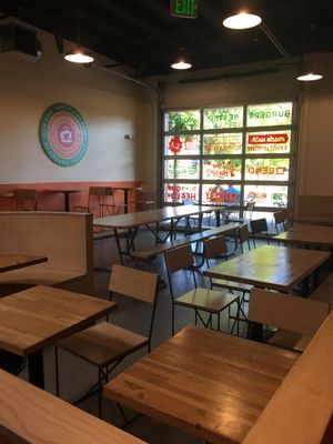 Seating at Next Level Burger in Bend