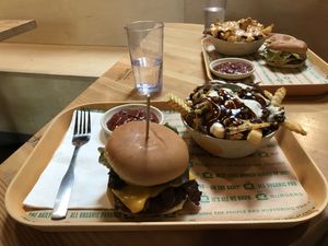 Burgers and fries!  at Next Level Burger in Bend