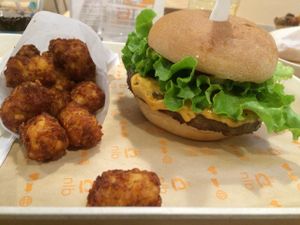 My Next Level Burger.  It was delicious, as were the tater tots! at Next Level Burger in Bend