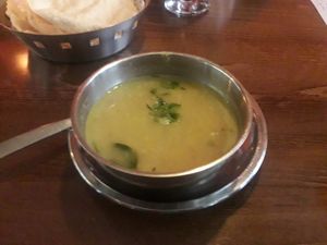 Soup starter at Tharavadu in Leeds