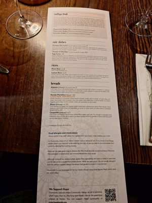 Menu 2 at Tharavadu in Leeds