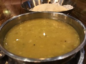 Parippu soup  at Tharavadu in Leeds