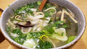 Vegetarian noodle soup ($15). Bland. Didn't like the excessive amount of seaweed. at Meet up noodle - 碰个面 in Minneapolis