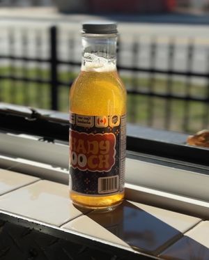 Shady Booch - Canada's first kombucha made with coffee fruits to preserve fresh water and avoid deforestation. Available as on-tap or bottle and with seasonal flavours.  at Fika in Victoria