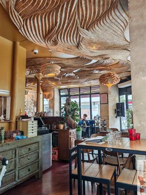 Inside at Les Amants Verts in Paris