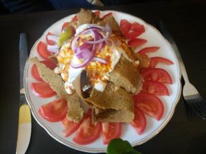 'Fake döner teller' - yumm at Cafe Vreigeist in Monchengladbach