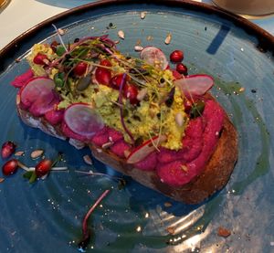 Vegan tofu scramble toast at Ditta Artigianale in Florence