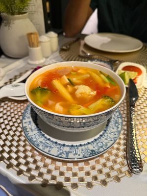 Vietnamese veggie and noodle soup at Elite Of The Seas  in Hanoi