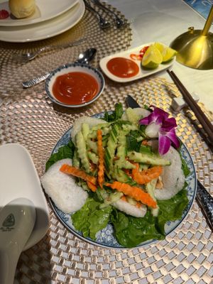Vietnamese style cucumber and carrot salad at Elite Of The Seas  in Hanoi