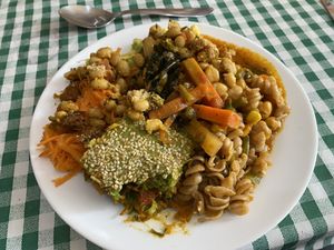 Choose what you want from the buffet. One visit was R30    at Health Valley Barra in Bahia