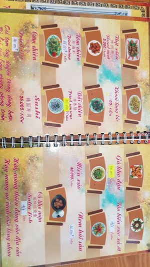 Menu at Thien Truc in Hai Duong