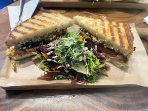 Chickpea Chickun Salad Sandwich  at Emerald Tea House in Jacksonville