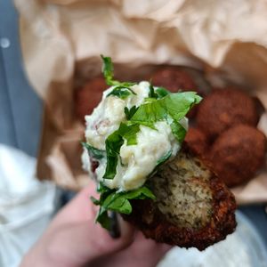 Crispy falafel and baba ganoush 🙏🏻 at 1947 in Boronia