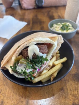 Falafel pita & baba ganoush  at 1947 in Boronia