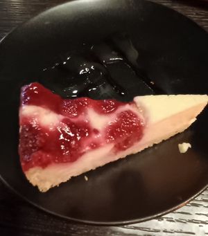 Vegan raspberry cheesecake. Very nice! at Kafe Spesial in Bergen
