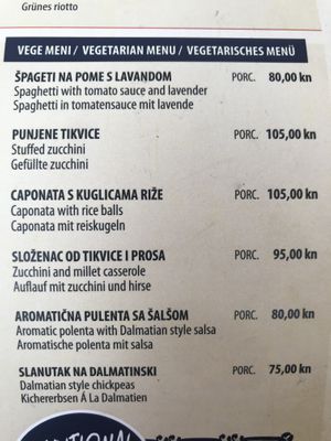 Vegan mains  at Pasike in Trogir