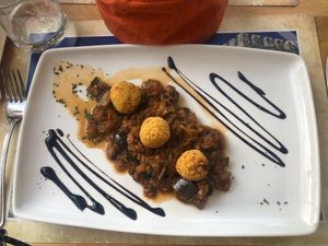 Caponata with riceballs at Pasike in Trogir