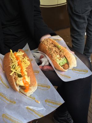 two veggie dogs at The Dog is Hot in Barcelona