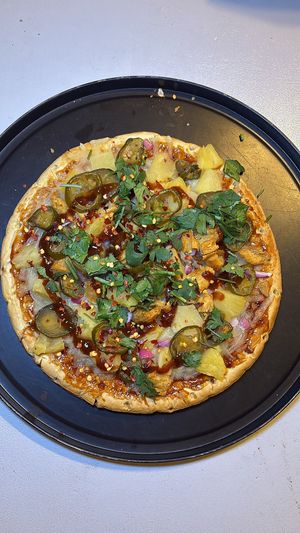 Vegan Homemade Pizza using Abbots chicken   at The Fresh Market in Mobile
