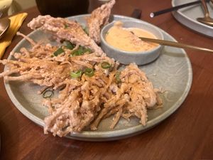 Enoki mushrooms   at Henley's in Teneriffe