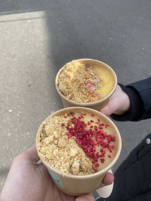 Two Apple Crumbles with Custard and Selected Toppings   at The Crumbleologist ltd in Glasgow