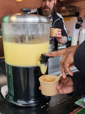 Pour your own custard at The Crumbleologist ltd in Glasgow