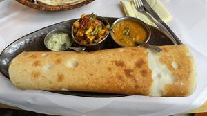 Vegan paneer (tofu) dosa  at India Haus in Gottingen