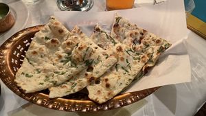 Garlic naan  at India Haus in Gottingen