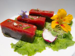 Green lentils terrine at MU-Food in Geneva