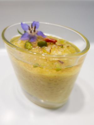 Tapioca pearls in coconut milk
Agave syrup & cardamom at MU-Food in Geneva