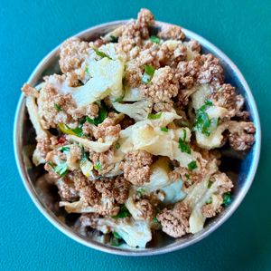 Roasted cauliflower with tahini at Ewaan in Dubai
