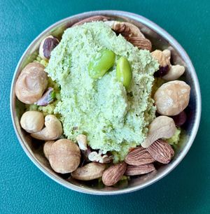 Broad bean hummuss  at Ewaan in Dubai