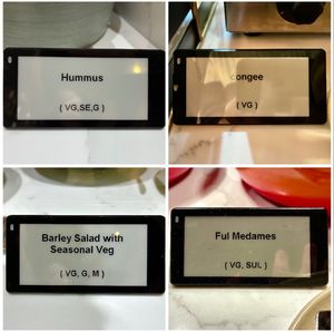 Vegan items are clearly labelled  at East 14 in Dubai