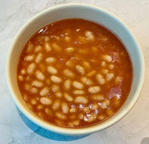 Baked beans  at East 14 in Dubai