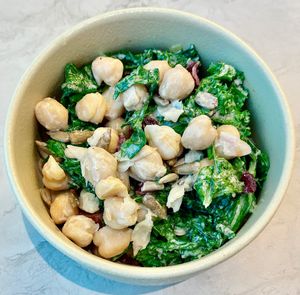 Chickpea and kale salad  at East 14 in Dubai