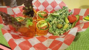 A sample of some of the foods you will get at rawtopian at Rawtopian Bliss Cafe in Columbia