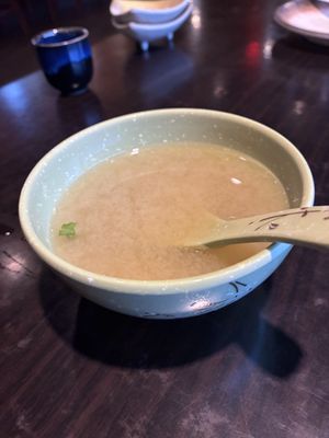 Miso soupp  at Izumi Sushi and Asian Fusion in Manitowoc