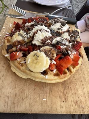 Waffle dulce  at The Wellness Patio in Puerto Vallarta