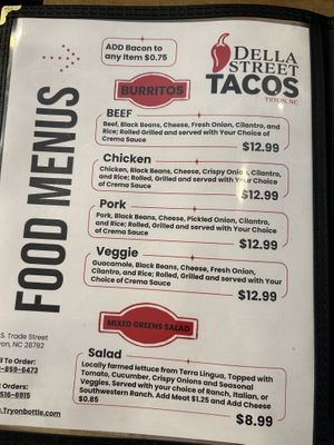 Burritos  at Della Street Tacos in Tryon