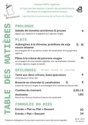 Menu septembre at La Dévoreuse in Pays De La Loire