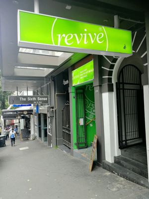 The entrance at Revive Cafe - Wyndham St in Auckland