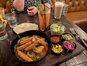Vegan fajitas at Hickory's Smokehouse Sheffield in England