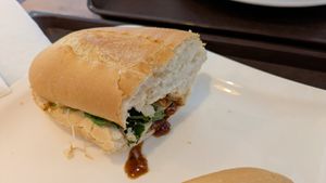 (one half of the) xa xiu banh mi at Vegan BANH MI in Prague