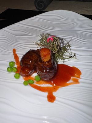 Veggie ribs my favorite! at BODAI Vegetarian NYC in New York City