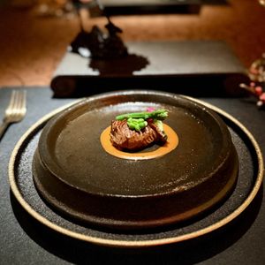 Pan-fried with matsutake   at BODAI Vegetarian NYC in New York City