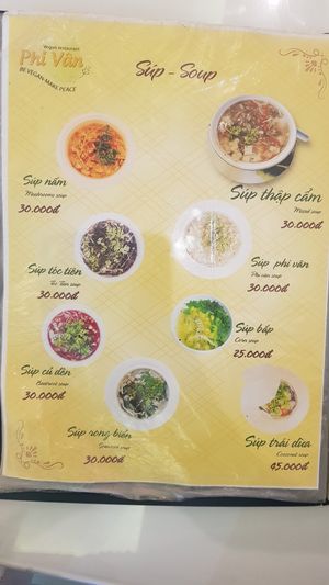 Menu 6/18 at Phi Van in Thuan An