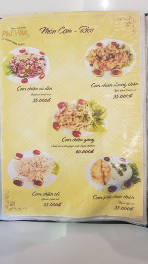 Menu 9/18 at Phi Van in Thuan An