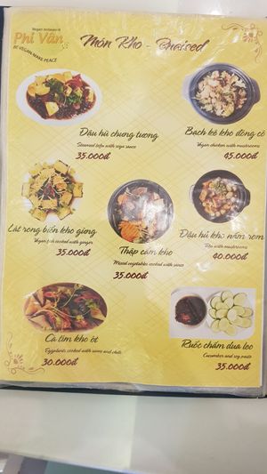 Menu 12/18 at Phi Van in Thuan An