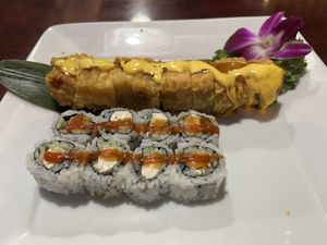 Spicy tofu roll (front) and JVL roll (back)  at Oishii in Jacksonville