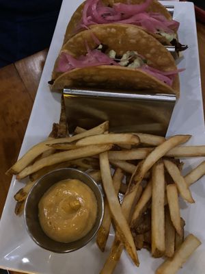 Burnt ends tacos  at Dreamstate Cafe in Minneapolis